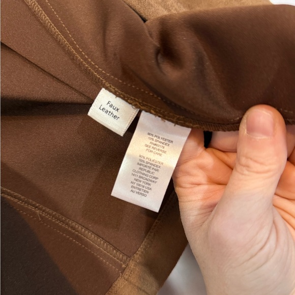 Tahari Brown Faux Leather Blazer - Picture 8 of 11